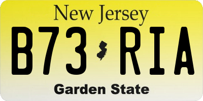 NJ license plate B73RIA