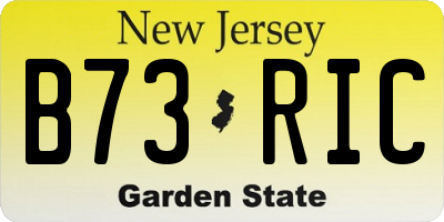NJ license plate B73RIC