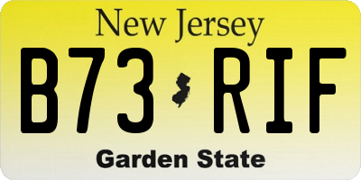NJ license plate B73RIF