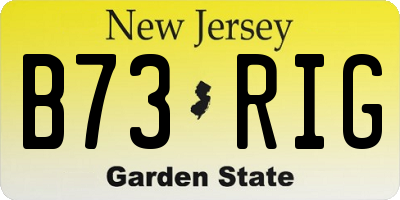 NJ license plate B73RIG