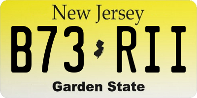 NJ license plate B73RII