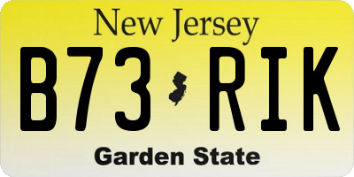 NJ license plate B73RIK