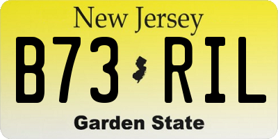 NJ license plate B73RIL