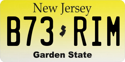 NJ license plate B73RIM