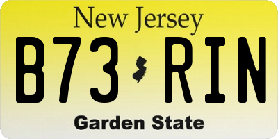 NJ license plate B73RIN