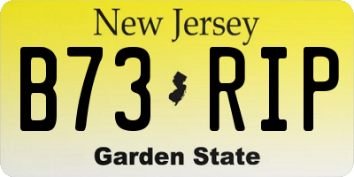 NJ license plate B73RIP