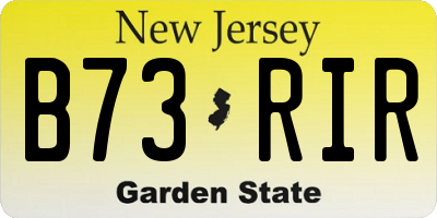 NJ license plate B73RIR