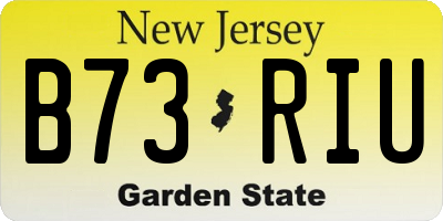 NJ license plate B73RIU
