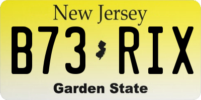 NJ license plate B73RIX