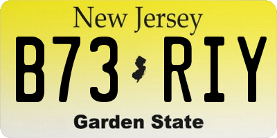 NJ license plate B73RIY