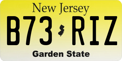 NJ license plate B73RIZ