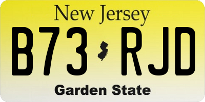 NJ license plate B73RJD