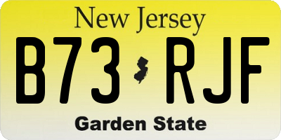 NJ license plate B73RJF