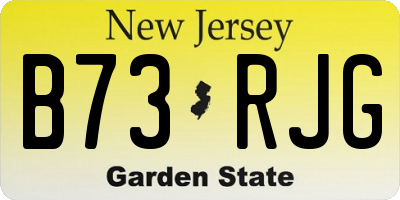 NJ license plate B73RJG