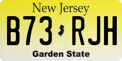 NJ license plate B73RJH