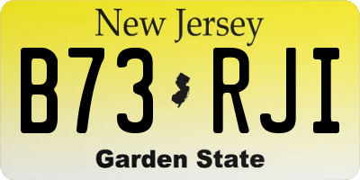 NJ license plate B73RJI
