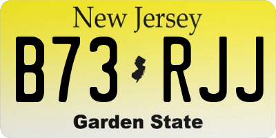 NJ license plate B73RJJ