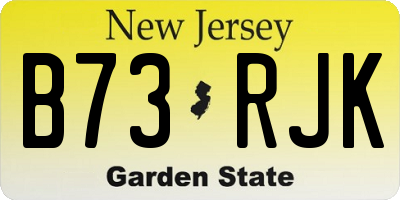 NJ license plate B73RJK