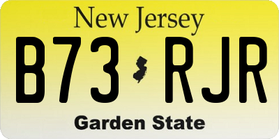NJ license plate B73RJR
