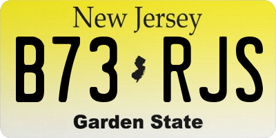 NJ license plate B73RJS