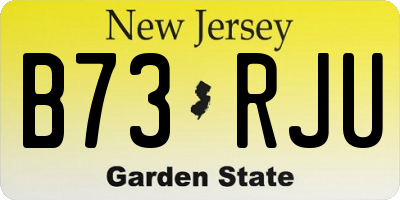 NJ license plate B73RJU