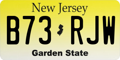 NJ license plate B73RJW