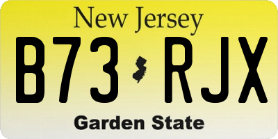 NJ license plate B73RJX