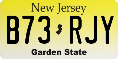 NJ license plate B73RJY