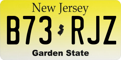 NJ license plate B73RJZ