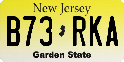 NJ license plate B73RKA