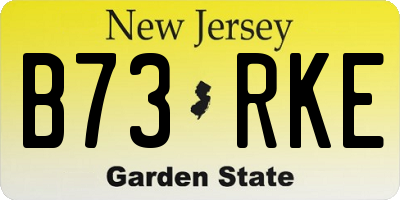 NJ license plate B73RKE