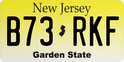 NJ license plate B73RKF