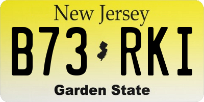 NJ license plate B73RKI