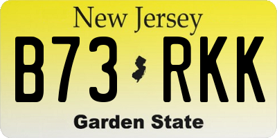 NJ license plate B73RKK