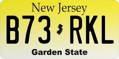 NJ license plate B73RKL