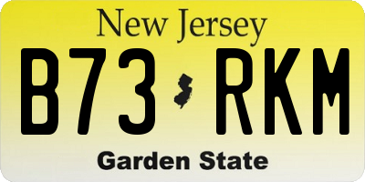 NJ license plate B73RKM