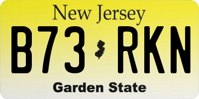 NJ license plate B73RKN