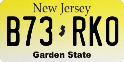 NJ license plate B73RKO