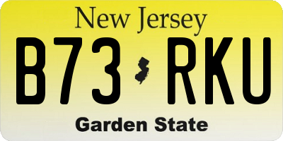 NJ license plate B73RKU
