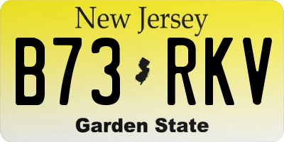 NJ license plate B73RKV