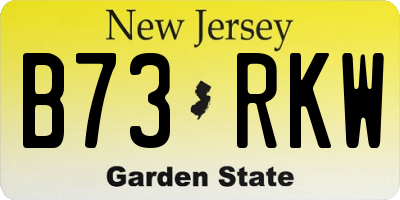 NJ license plate B73RKW