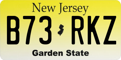NJ license plate B73RKZ