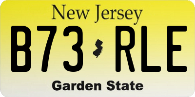 NJ license plate B73RLE
