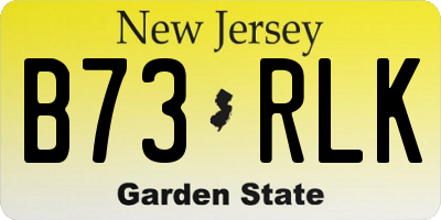 NJ license plate B73RLK