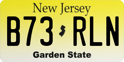 NJ license plate B73RLN