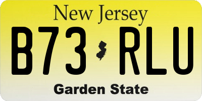 NJ license plate B73RLU
