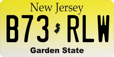NJ license plate B73RLW