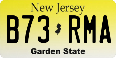 NJ license plate B73RMA