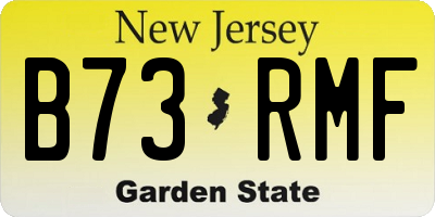 NJ license plate B73RMF