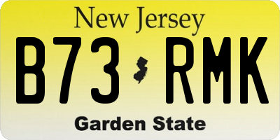 NJ license plate B73RMK